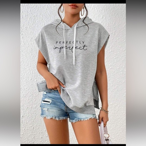 🔥3 for $20🔥 SHEIN || NWOT “Perfectly Imperfect” Muscle-Tank/Hoodie - Picture 1 of 9